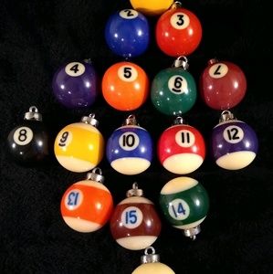Mini Pool Ball Christmas Ornaments